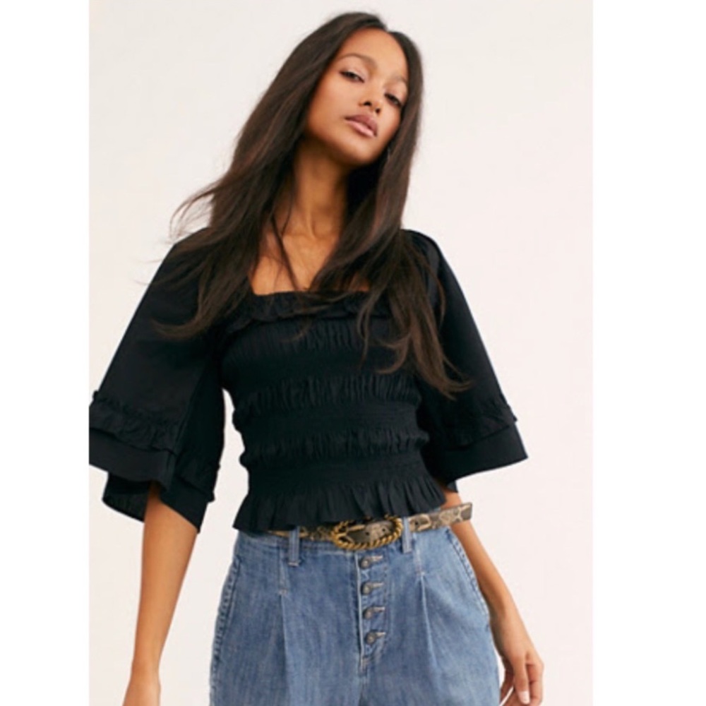 Free People Shirred Perfection Top. Size XS